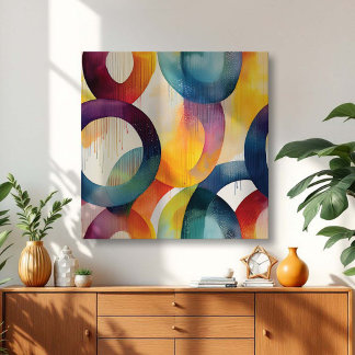 Toile Colorful Abstract Swirly Loops