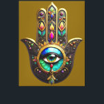 Toile Colorful Brown Gold Hamsa Rainbow Color Third Eye<br><div class="desc">You are viewing The Lee Hiller Photography Art and Designs Collection of Home and Office Decor,  Apparel,  Gifts and Collectibles. The Designs include Lee Hiller Photography and Mixed Media Digital Art Collection http://LeeHiller.com</div>