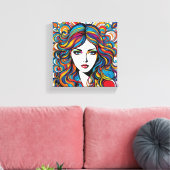 Toile Colorful Face Canvas Print (Insitu(Salon))