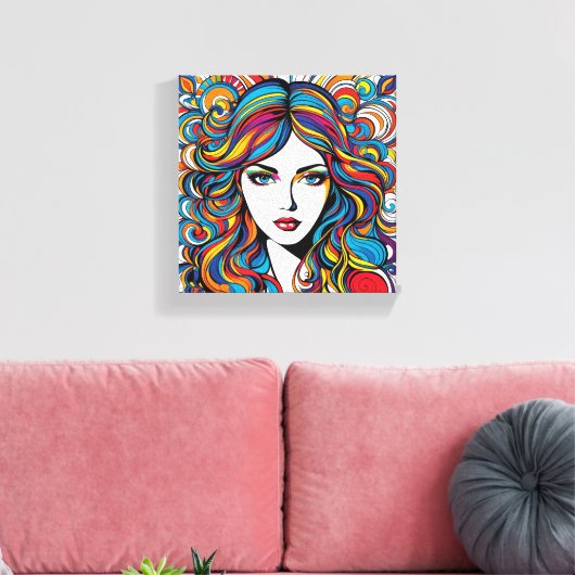 Toile Colorful Face Canvas Print (Insitu(Salon))