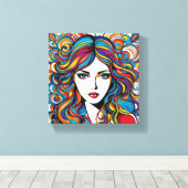 Toile Colorful Face Canvas Print (Insitu (Plancher de Bois))