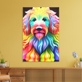 Toile "Colorful Goldendoodle Design Abstrait Vibrant (Insitu(Salon))