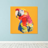 Toile Colorful Parrot Watercolor Illustration (Insitu (Plancher de Bois))
