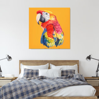 Toile Colorful Parrot Watercolor Illustration