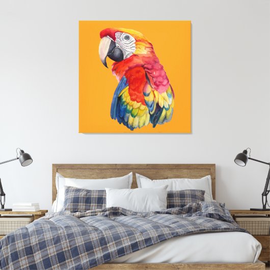 Toile Colorful Parrot Watercolor Illustration (Insitu(Chambre))