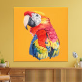 Toile Colorful Parrot Watercolor Illustration (Insitu(Salon))