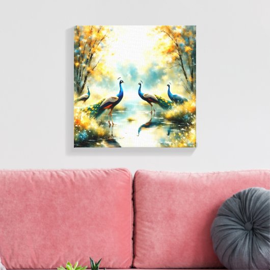Toile Colorful Peacocks Canvas Art (Insitu(Salon))