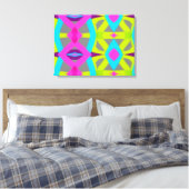 Toile Colorful Pink Blue Lime Green Motif Abstrait (Insitu(Chambre))