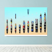 Toile Colorful women dancing geometric silloute  (Insitu (Plancher de Bois))