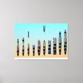 Toile Colorful women dancing geometric silloute  (Recto)