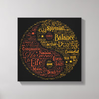 Colorful Yin Yang Mot spirituel Art