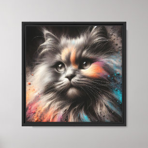 Toile Coloris Abstrait Feline Art Long-Haired Chat