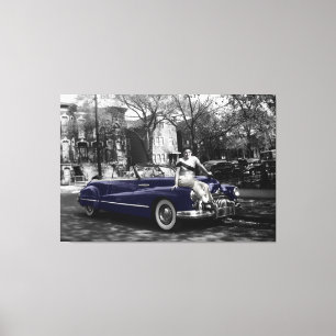 Toile Colorsplash Woman des années 1950 Buick Roadmaster