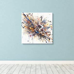 Toile Colour Burst Art Abstrait - Énergétique Paint Spla