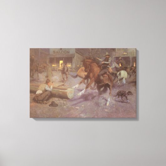 Toile Combat au Roundup Saloon par Bill Gollings (Recto)