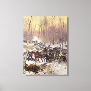 Toile Combat d'artillerie dans un bois