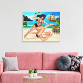 TOILE COMBAT DE FILLE PIRATES (Insitu(Salon))