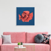 Toile Combat de poissons siamois coralliens (Insitu(Salon))