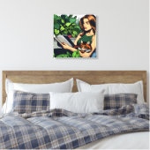 Toile Comédie Style femme, chat et livre (Insitu(Chambre))