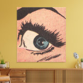 Toile Comic Roy Lichtenstein Style Blue Eye (Insitu(Salon))
