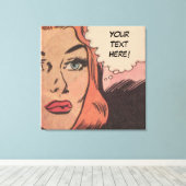 Toile Comic Roy Lichtenstein Style Redhead (Insitu (Plancher de Bois))