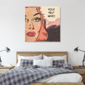 Toile Comic Roy Lichtenstein Style Redhead (Insitu(Chambre))