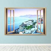 Toile Comme si vous vivez à Santorin Grèce Canvas Print (Insitu (Plancher de Bois))