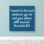 Toile "Commit au Seigneur" 12 x 12 Ecriture Canvas (Insitu (Plancher de Bois))