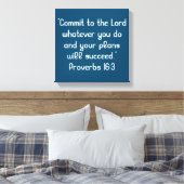 Toile "Commit au Seigneur" 12 x 12 Ecriture Canvas (Insitu(Chambre))