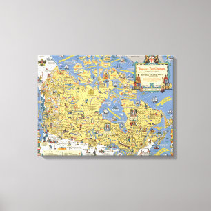Toile Compagnie de baie de Hudson - carte du Canada