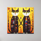Toile Compagnons Abstraits : Un conte de deux chats (Recto)