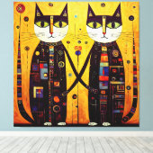 Toile Compagnons Abstraits : Un conte de deux chats (Insitu (Plancher de Bois))