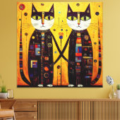 Toile Compagnons Abstraits : Un conte de deux chats (Insitu(Salon))