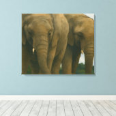 Toile Compagnons éléphants dans la lumière de Savannah (Insitu (Plancher de Bois))