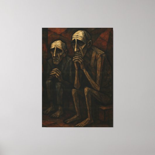 Toile Compagnons silencieux" | Cubiste & Expressionniste (Recto)