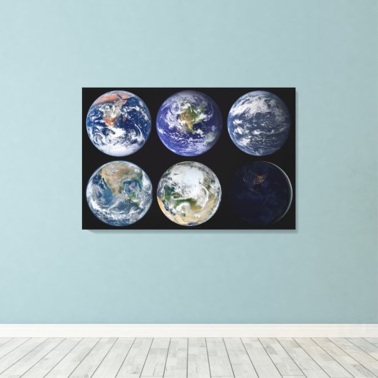 Toile Comparaison D'Image De Vues Iconiques De La Planèt (Insitu (Plancher de Bois))