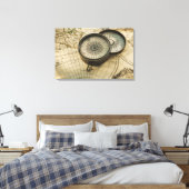 Toile Compas antique sur la carte (Insitu(Chambre))
