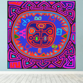 Toile Compas Mola indienne de Kuna (Insitu (Plancher de Bois))