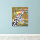 Toile Compilation Monet Lily Pond et Giraffe (Insitu (Plancher de Bois))