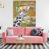 Toile Compilation Monet Lily Pond et Giraffe (Insitu(Salon))