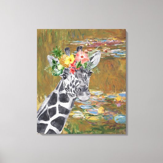 Toile Compilation Monet Lily Pond et Giraffe (Recto)