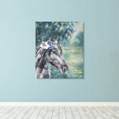 Toile Compilation Monet Morning Seine et Black Horse (Insitu (Plancher de Bois))