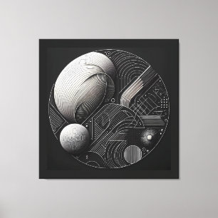 Toile Composition à double sphère