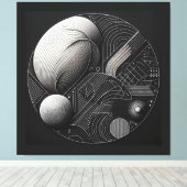 Toile Composition à double sphère (Insitu (Plancher de Bois))