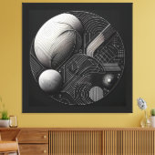 Toile Composition à double sphère (Insitu(Salon))