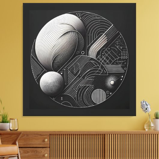 Toile Composition à double sphère (Insitu(Salon))