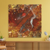 Toile Composition Abstraite Rouge Foncé Or Hypnotisante (Insitu(Salon))