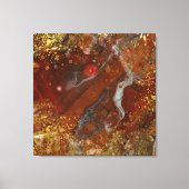 Toile Composition Abstraite Rouge Foncé Or Hypnotisante (Recto)