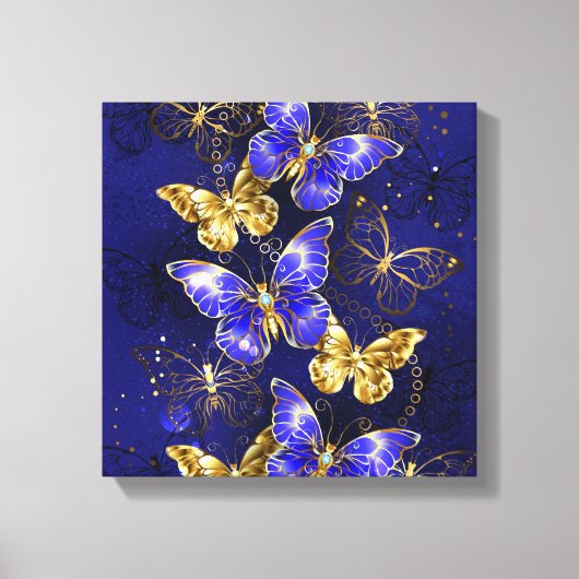 Toile Composition avec papillons de saphir (Recto)