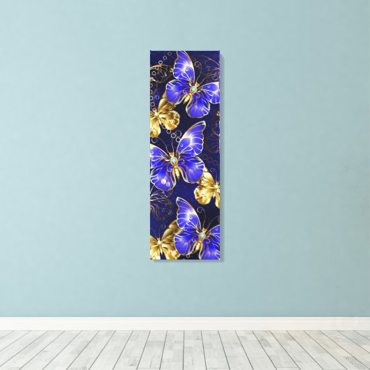 Toile Composition avec papillons Sapphire (Insitu (Plancher de Bois))